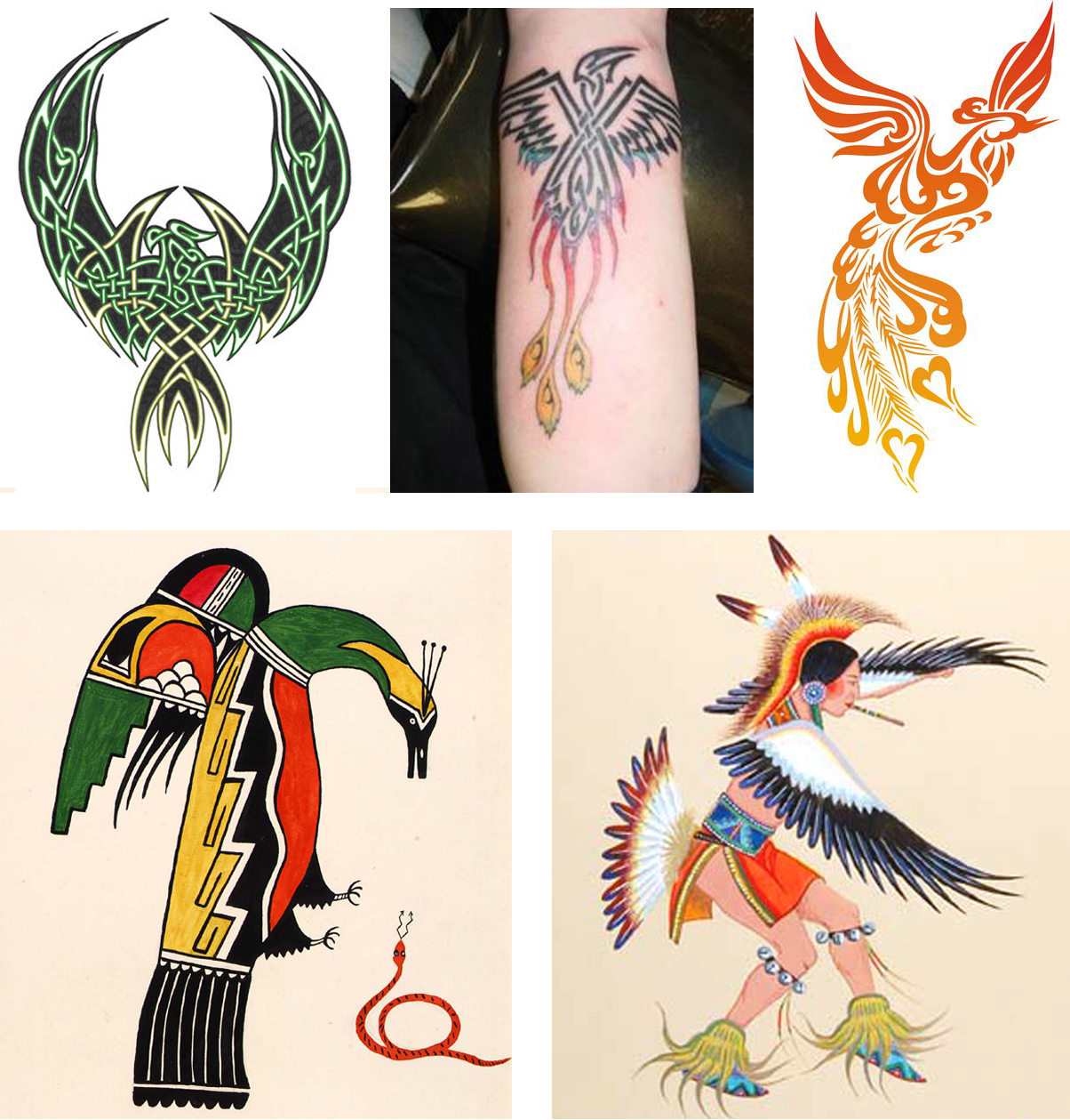 Top row phoenix tattoo
